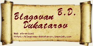 Blagovan Dukatarov vizit kartica